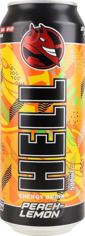 Энергетический напиток HELL Peach - Lemon 0,5 л - фото 1 Энергетический напиток HELL Peach - Lemon 0,5 л - фото 1