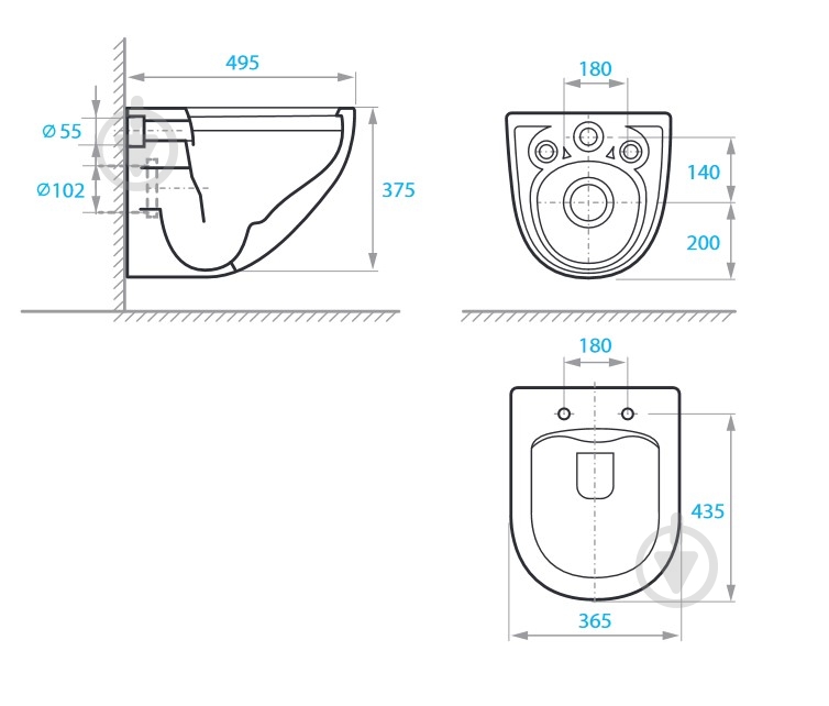Унитаз подвесной Koller Pool Aqua Rimless black сиденье SoftClose - фото 2
