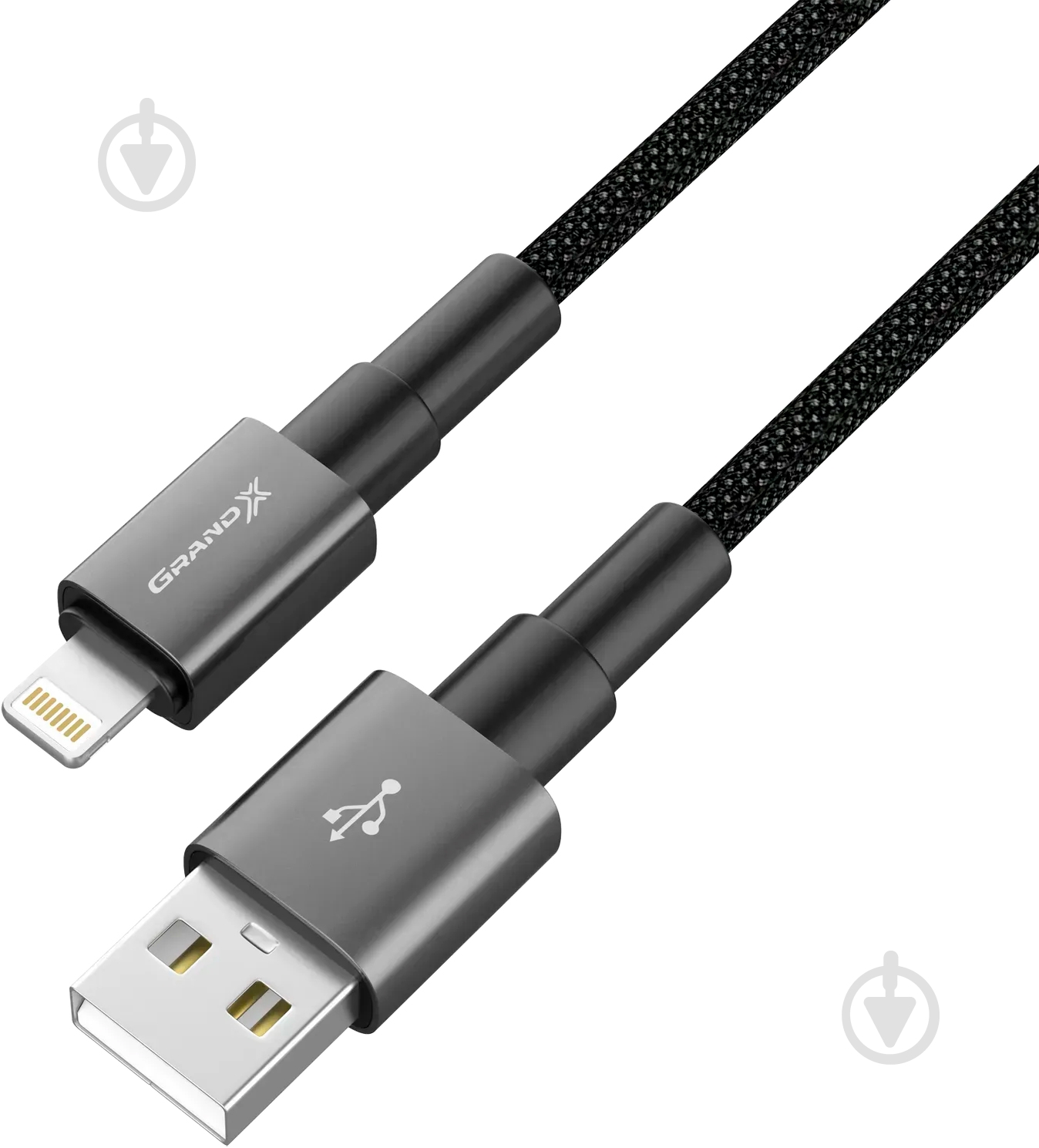 Кабель Grand-X USB-Lightning 1 м черный (PL-08) - фото 3 Кабель Grand-X USB-Lightning 1 м черный (PL-08) - фото 3