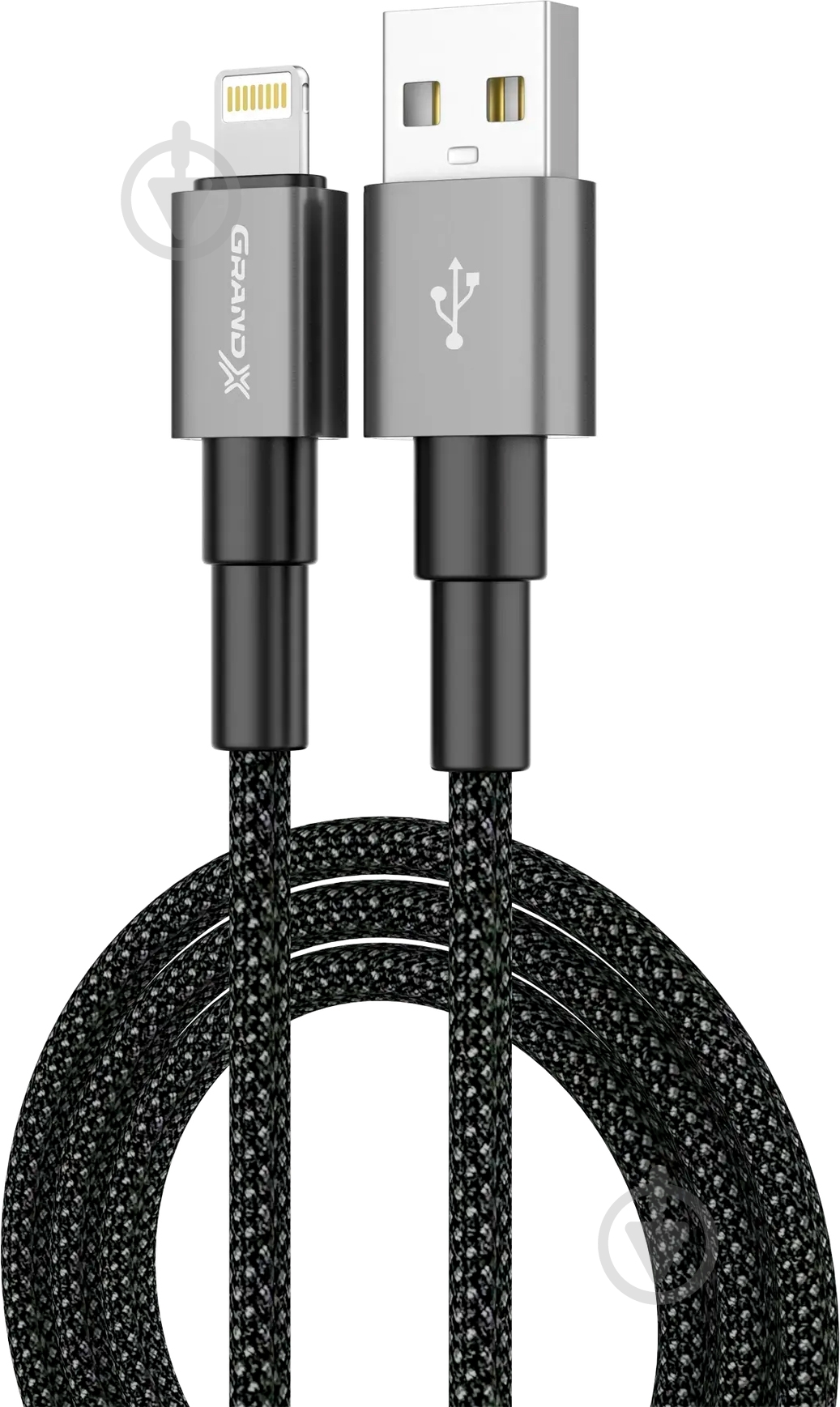 Кабель Grand-X USB-Lightning 1 м черный (PL-08) - фото 1 Кабель Grand-X USB-Lightning 1 м черный (PL-08) - фото 1