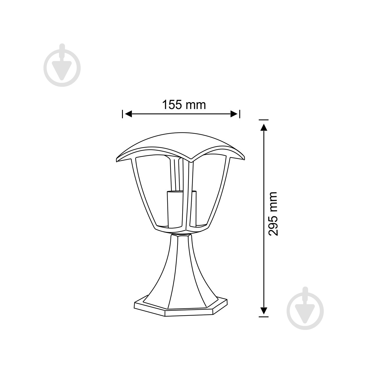 Столбик Polux Igma 30 см E27 IP44 черный - фото 2 Столбик Polux Igma 30 см E27 IP44 черный - фото 2
