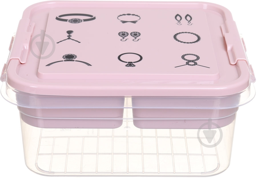 Органайзер Beauty для біжутерії рожевий 25х26х11 см Gondol Plastic - фото 2