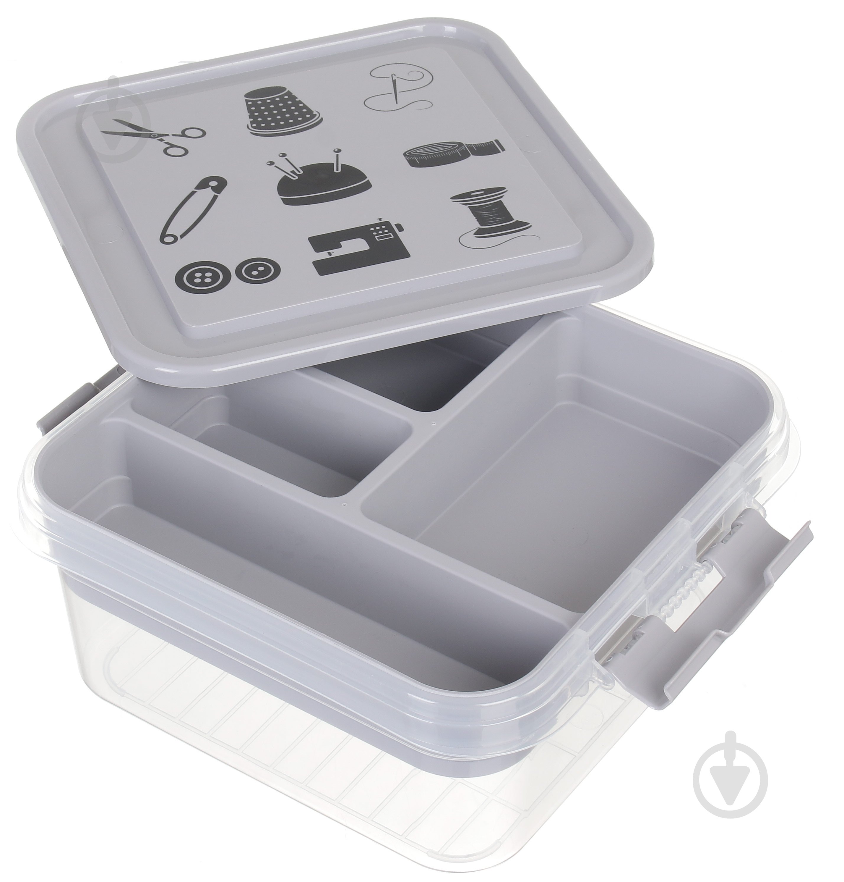 Органайзер Beauty для рукоділля сірий 25х26х11 см Gondol Plastic - фото 1