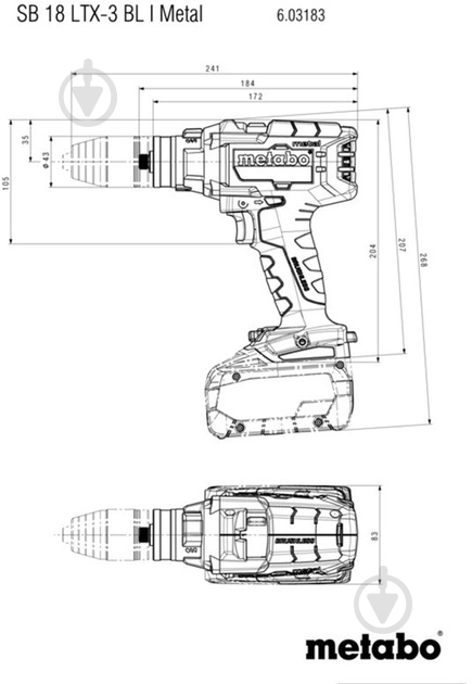 Шуруповерт ударный аккумуляторный Metabo SB 18 LTX-3 BL I 603183650 - фото 3 Шуруповерт ударный аккумуляторный Metabo SB 18 LTX-3 BL I 603183650 - фото 3