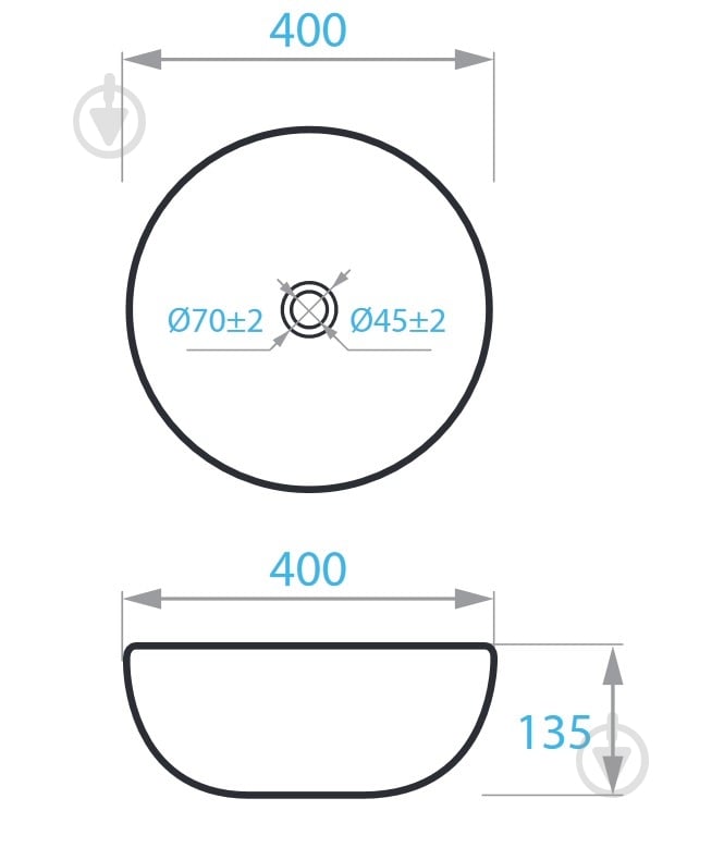 Умывальник Koller Pool Aqua 40х40 см white matte - фото 2