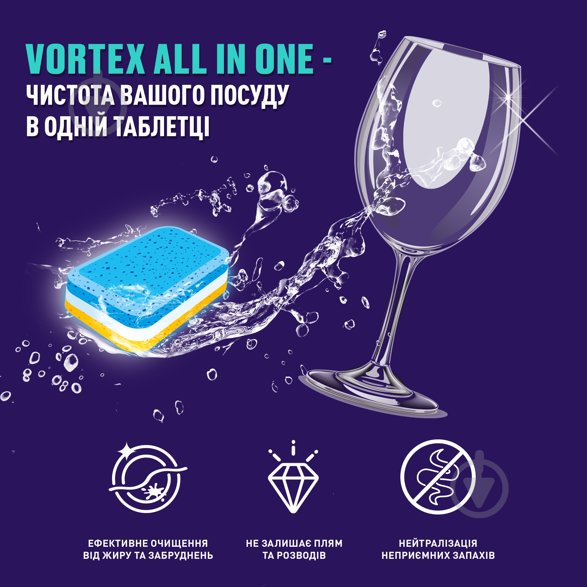 Таблетки для посудомоечных машин Vortex All in One 150 шт. - фото 2