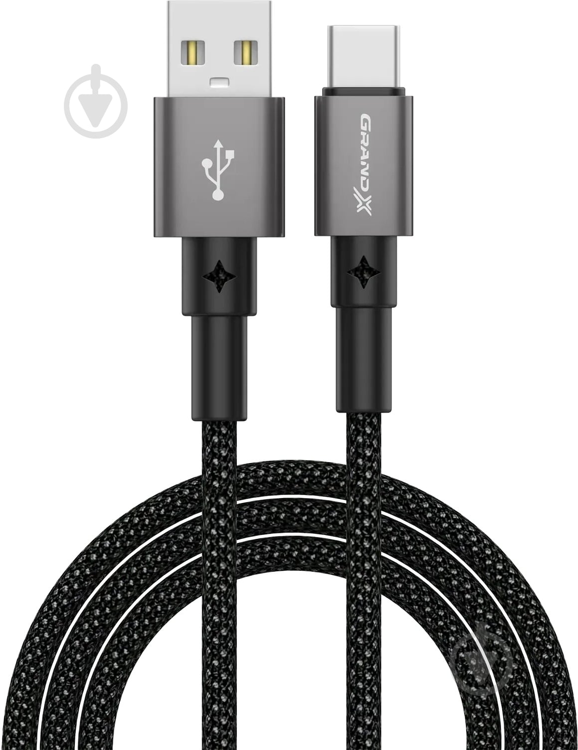 Кабель Grand-X USB — Type-C 1 м чорний (PC-08B) - фото 1