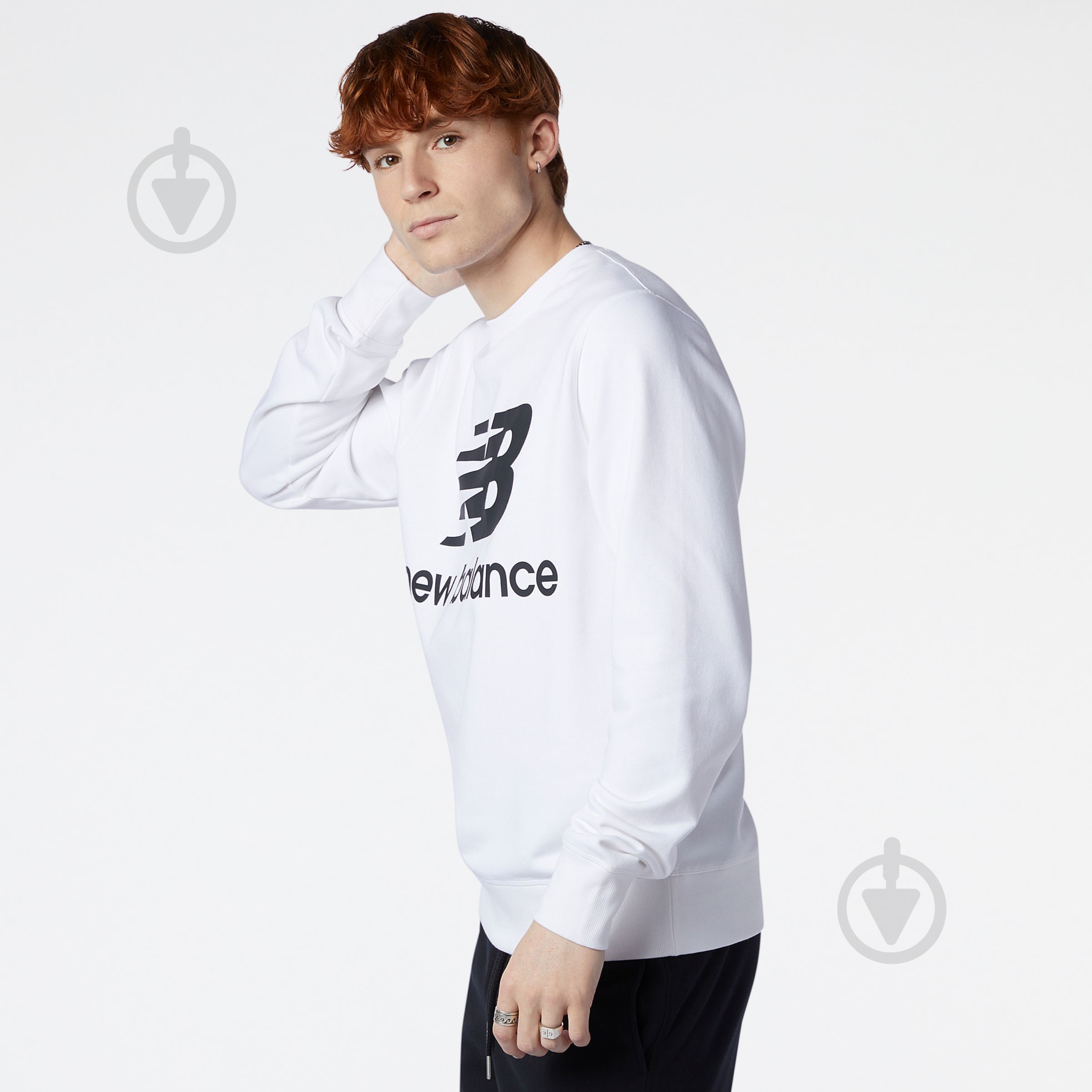 Свитшот New Balance MT03560WT р. L белый - фото 3