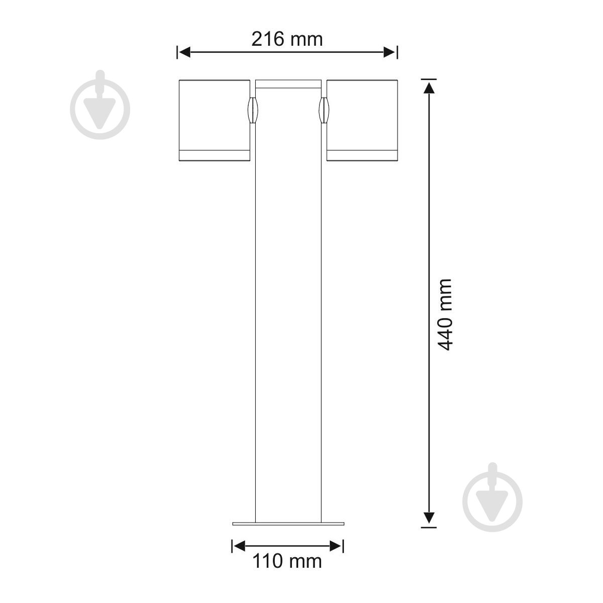 Столбик Polux Pino-2 44 см GU10 IP44 черный - фото 6 Столбик Polux Pino-2 44 см GU10 IP44 черный - фото 6