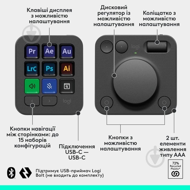 Консоль Logitech MX Creative Console (L920-012931) graphite - фото 7