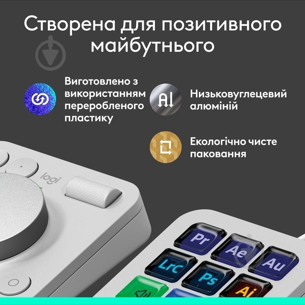 Консоль Logitech MX Creative Console (L920-012932) pale grey - фото 3 Консоль Logitech MX Creative Console (L920-012932) pale grey - фото 3