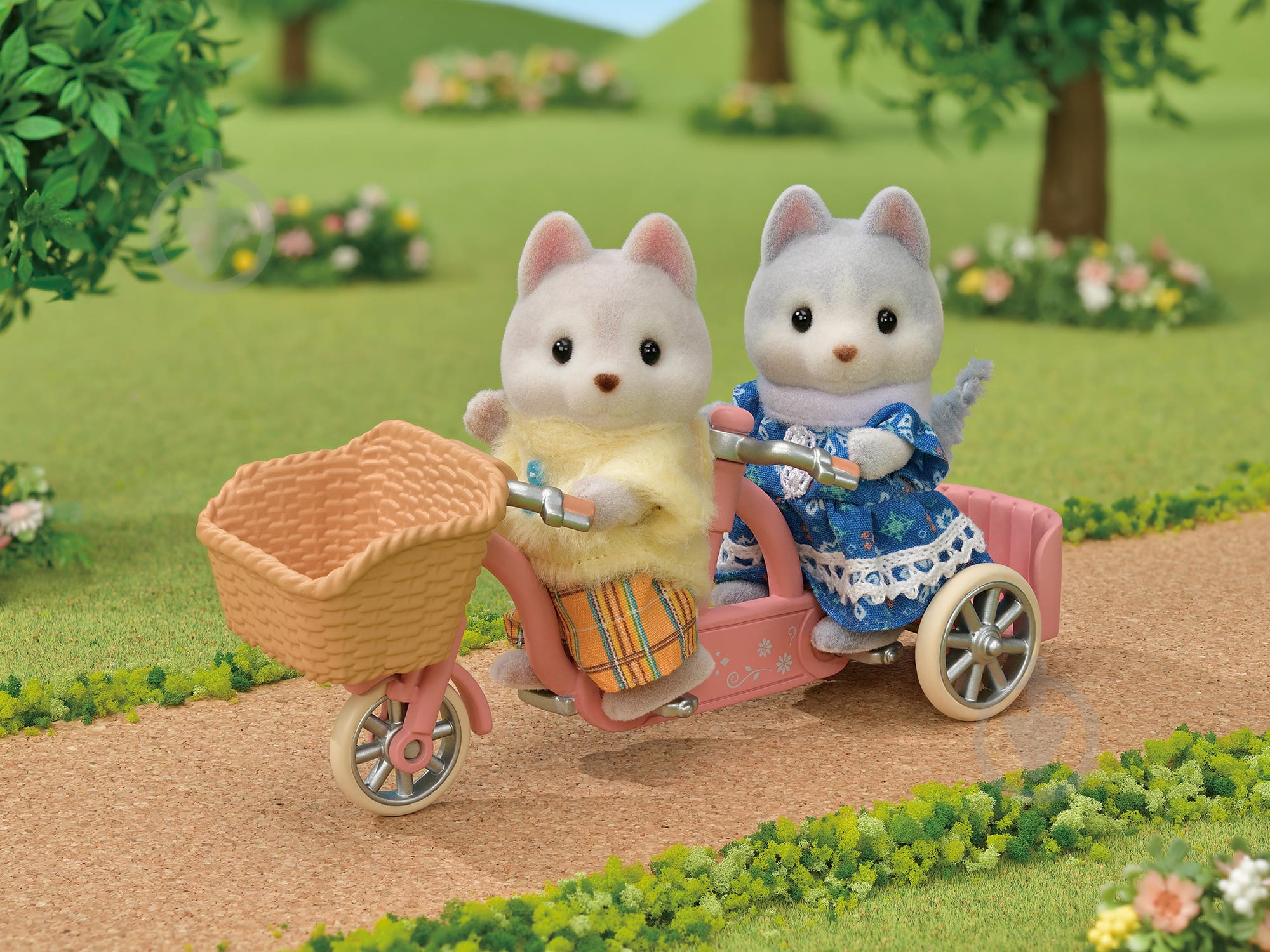 Фігурка колекційна Sylvanian Families Малыши Хаски на велосипеде 5637 - фото 6