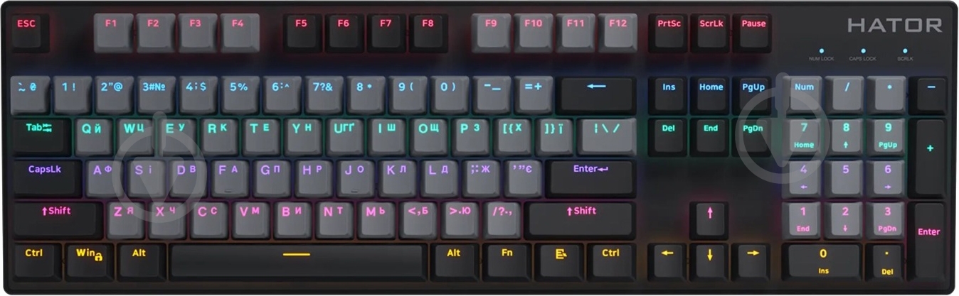 Клавіатура Hator Starfall Rainbow Origin Blue (HTK-609-BGB) black - фото 1
