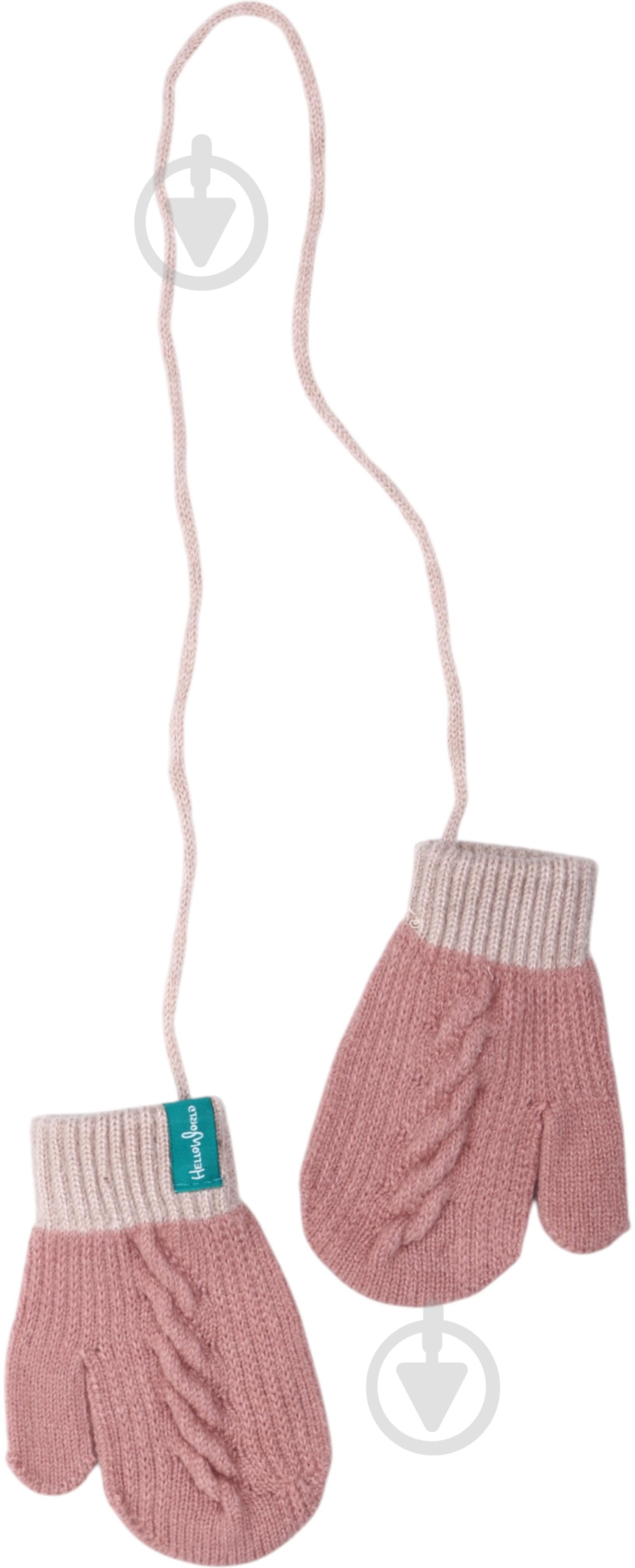 Рукавицы HW с веревочкой р.10-12 /розовый - фото 2 Рукавицы HW с веревочкой р.10-12 /розовый - фото 2