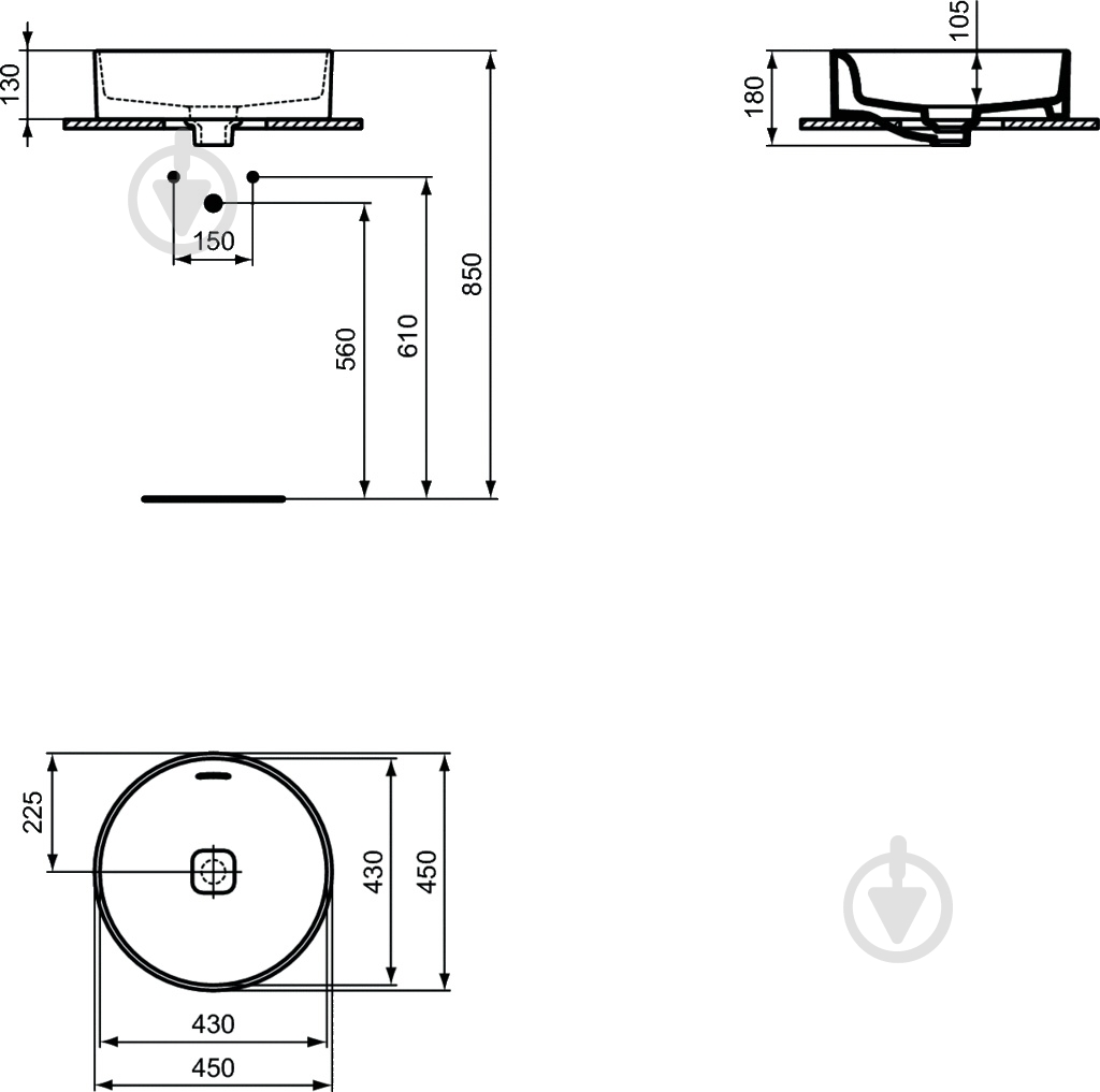Умывальник Ideal Standard STRADA II T2961 - фото 3 Умывальник Ideal Standard STRADA II T2961 - фото 3