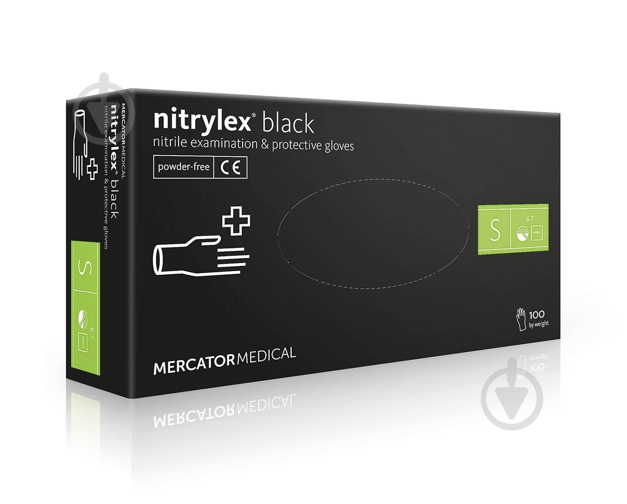 Перчатки медицинские NITRYLEX S черные 100 шт./уп. - фото 1