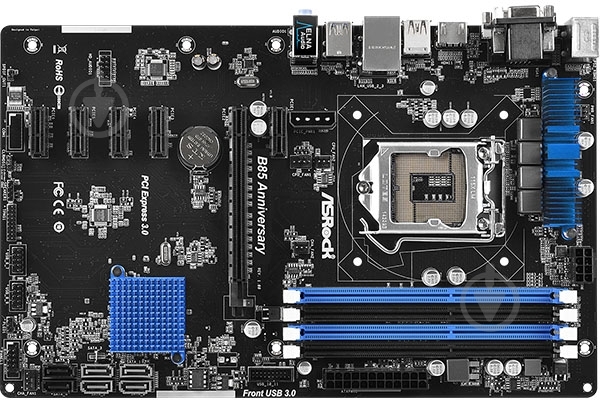Материнская плата ASRock B85 ANNIVERSARY (Socket 1150, Intel B85, ATX) - фото 1 Материнская плата ASRock B85 ANNIVERSARY (Socket 1150, Intel B85, ATX) - фото 1