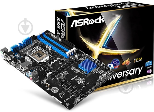 Материнская плата ASRock B85 ANNIVERSARY (Socket 1150, Intel B85, ATX) - фото 3 Материнская плата ASRock B85 ANNIVERSARY (Socket 1150, Intel B85, ATX) - фото 3