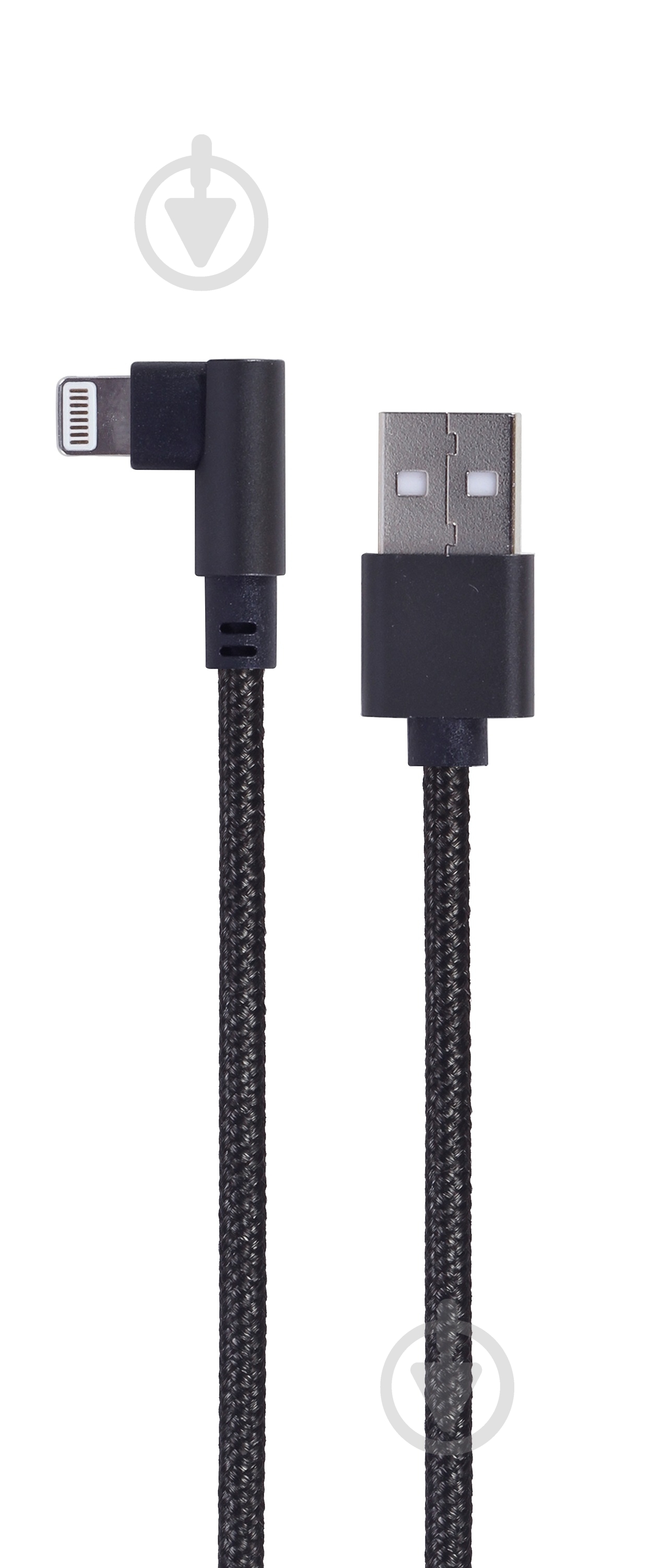 Кабель Cablexpert CC-USB2-AMLML-0.2M угловой USB 2.0 AM-папа/Lightning 0,2 м black (CC-USB2-AMLML-0.2M) - фото 1