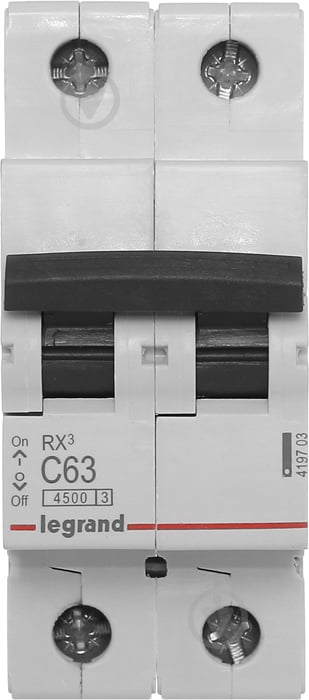 Автоматичний вимикач Legrand RX3 4,5кА 63А 2Р C 419703 - фото 2