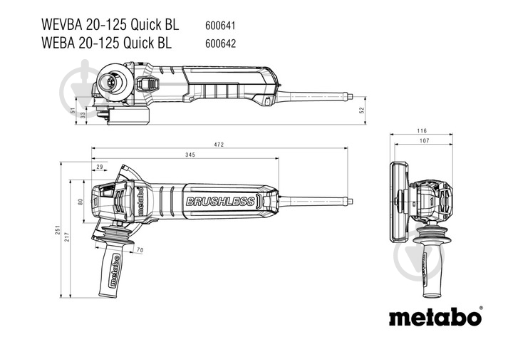 Болгарка (угловая шлифмашина) Metabo WEVBA 20-125 Quick BL 600641000 - фото 15