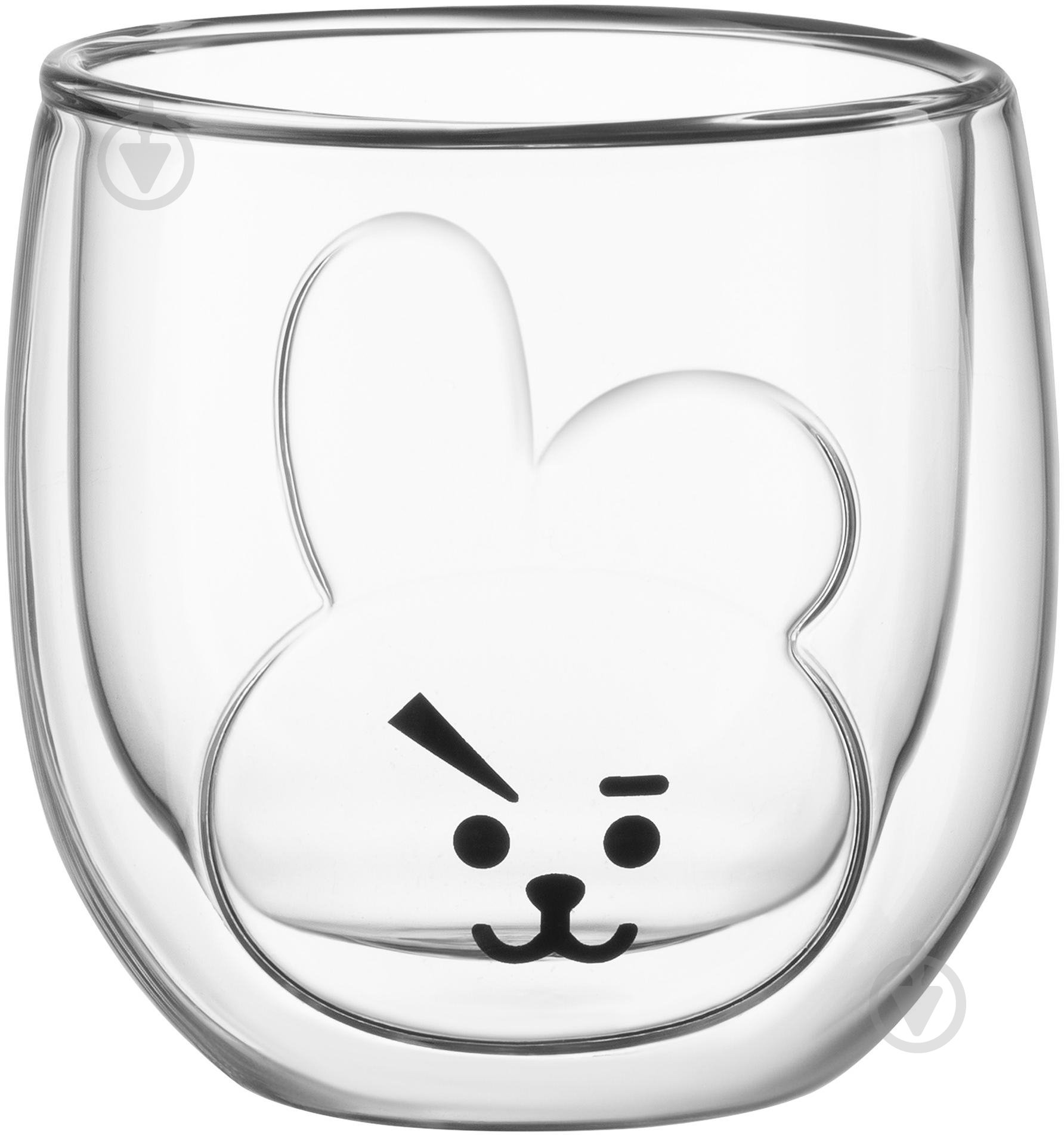 Набор чашек Ardesto Animals 300мл 2 шт. прозрачный AR2630ARB - фото 1