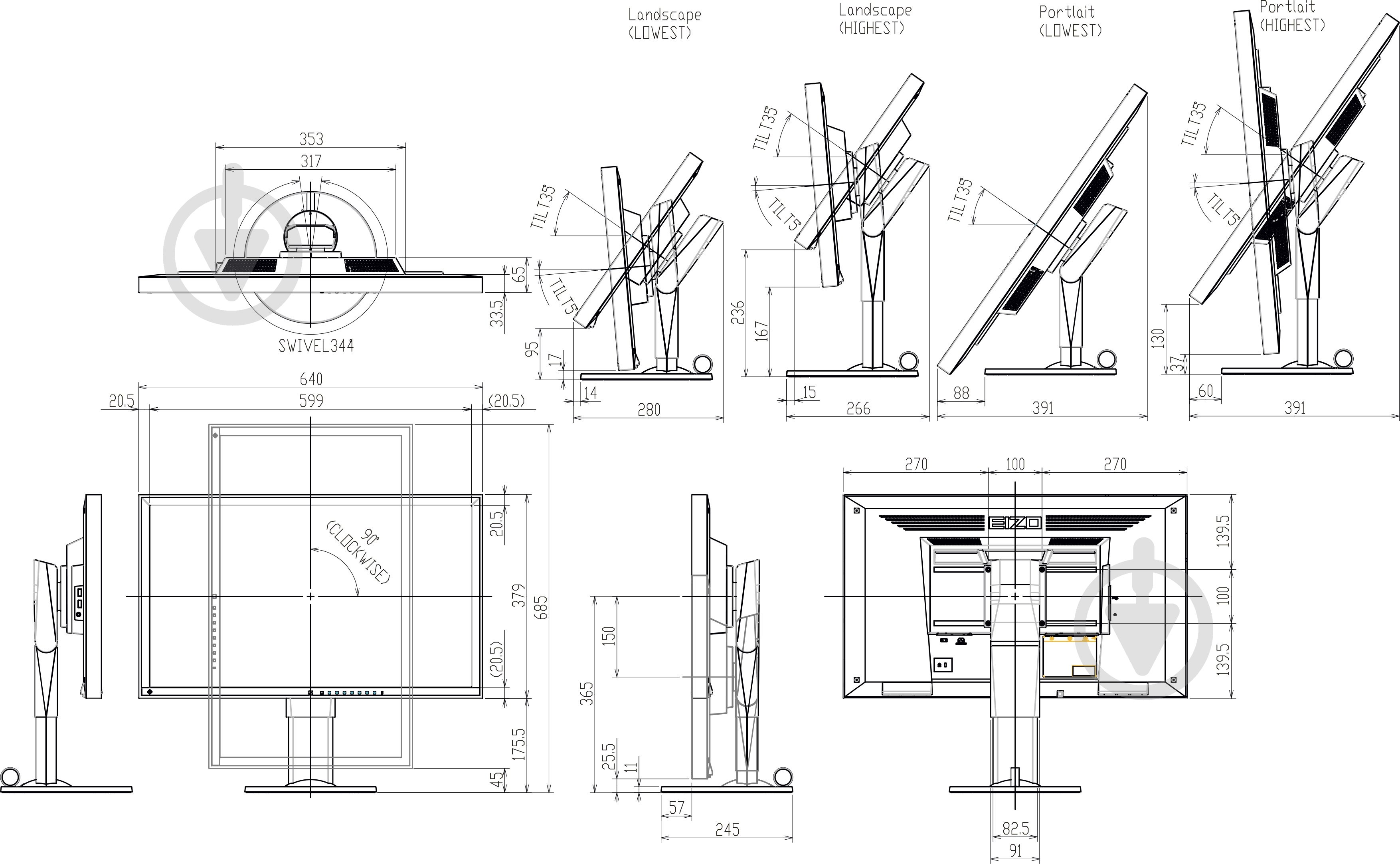 Монитор Eizo FlexScan 27" (EV2736WFS3-BK) - фото 7