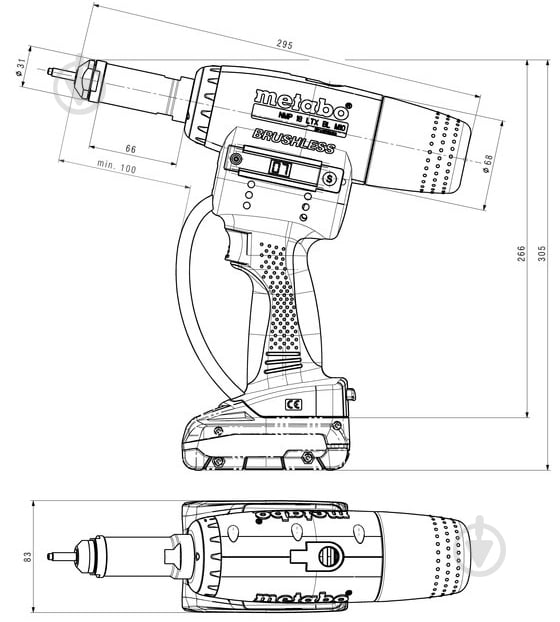 ᐉ Заклепочник аккумуляторный Metabo NMP 18 LTX BL M10 601788840