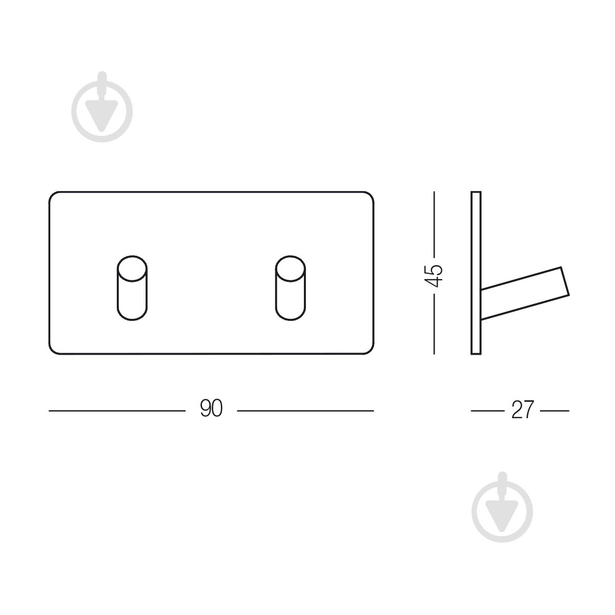 Крючок MVM HSS-503/2S SS матовый - фото 3