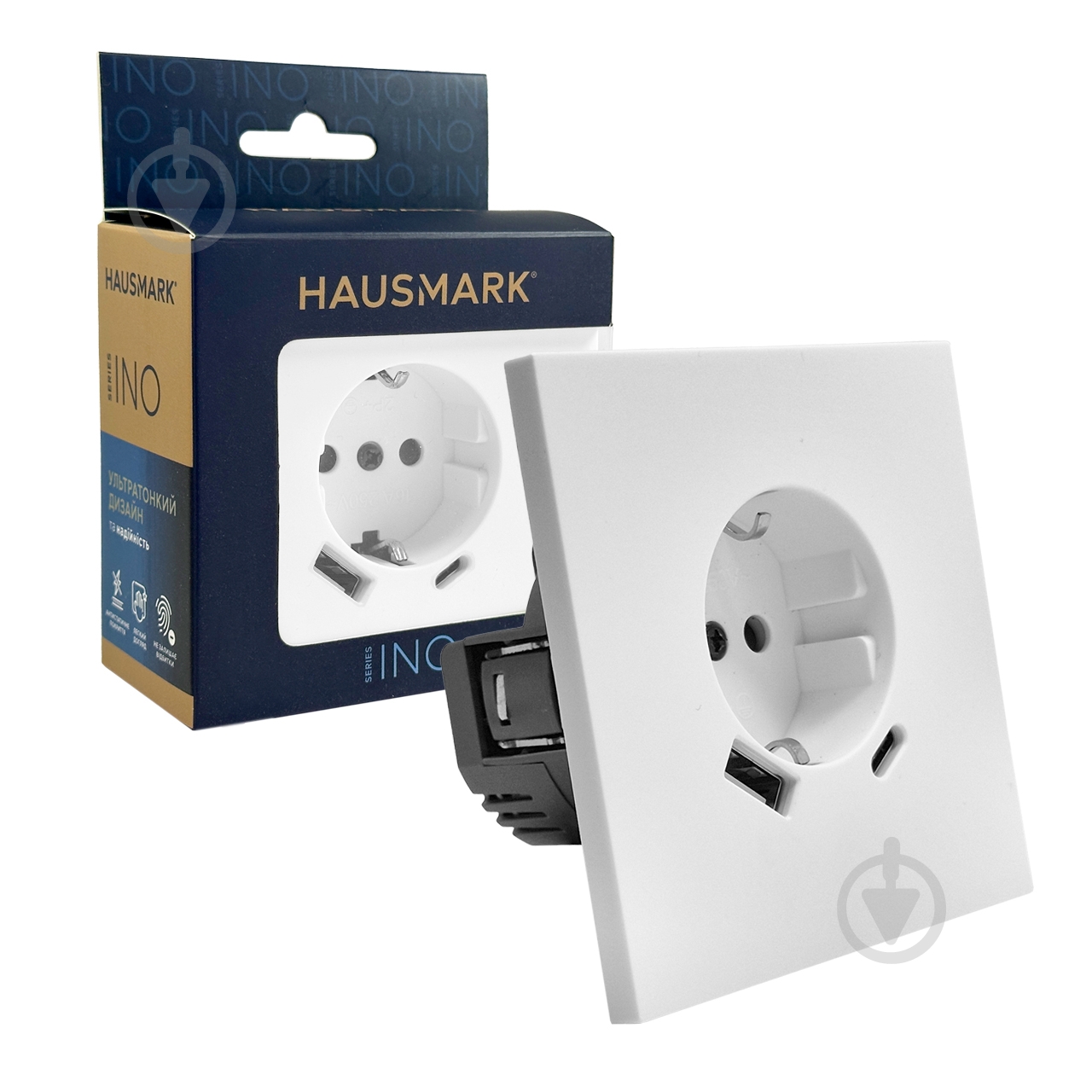 Розетка USB HausMark INO IP20 білий PS-USB+TypeC-EU-White - фото 4 Розетка USB HausMark INO IP20 білий PS-USB+TypeC-EU-White - фото 4
