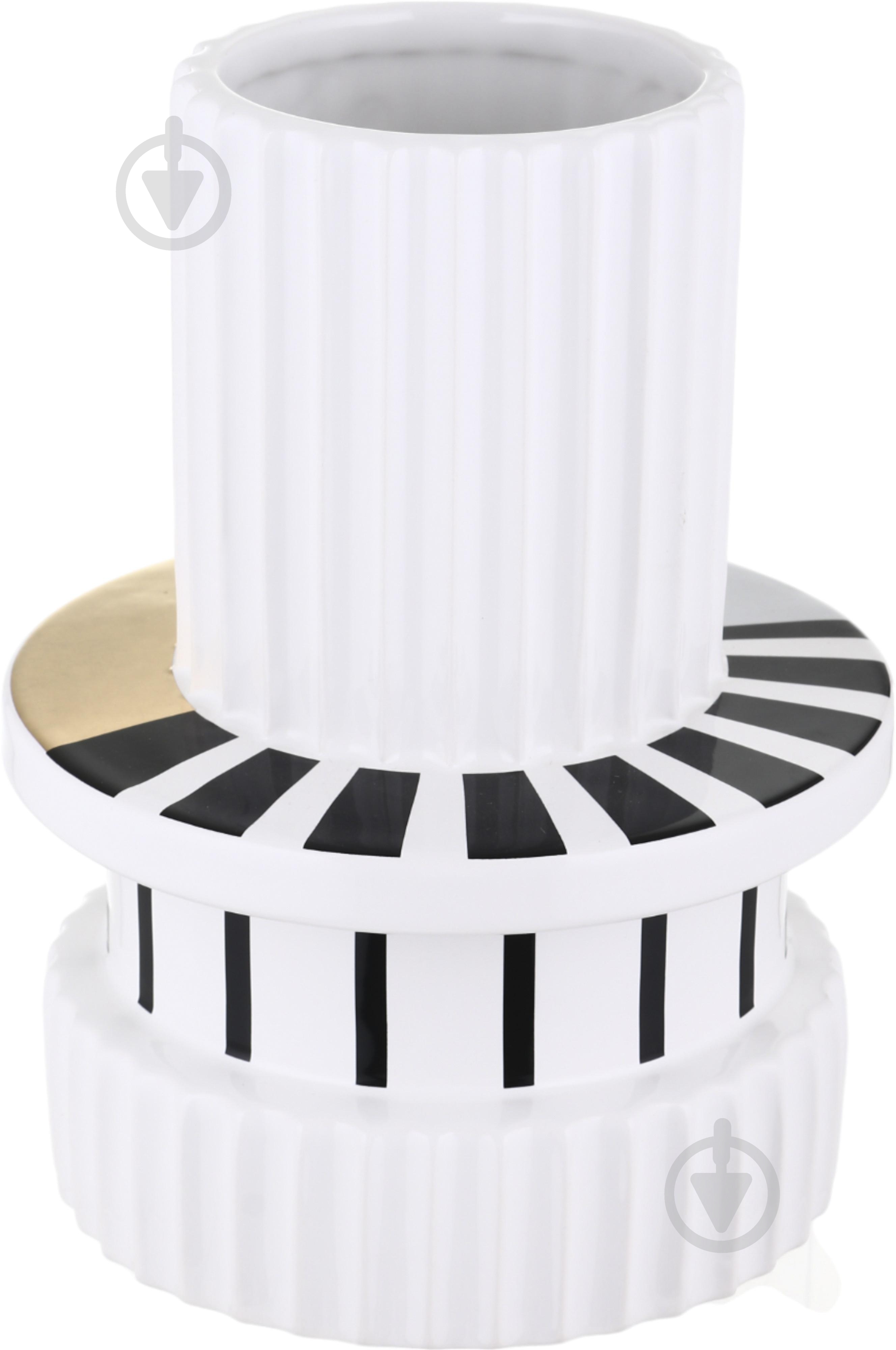 Ваза Inari Alexmarie 19 см біла із чорним K16201 - фото 1