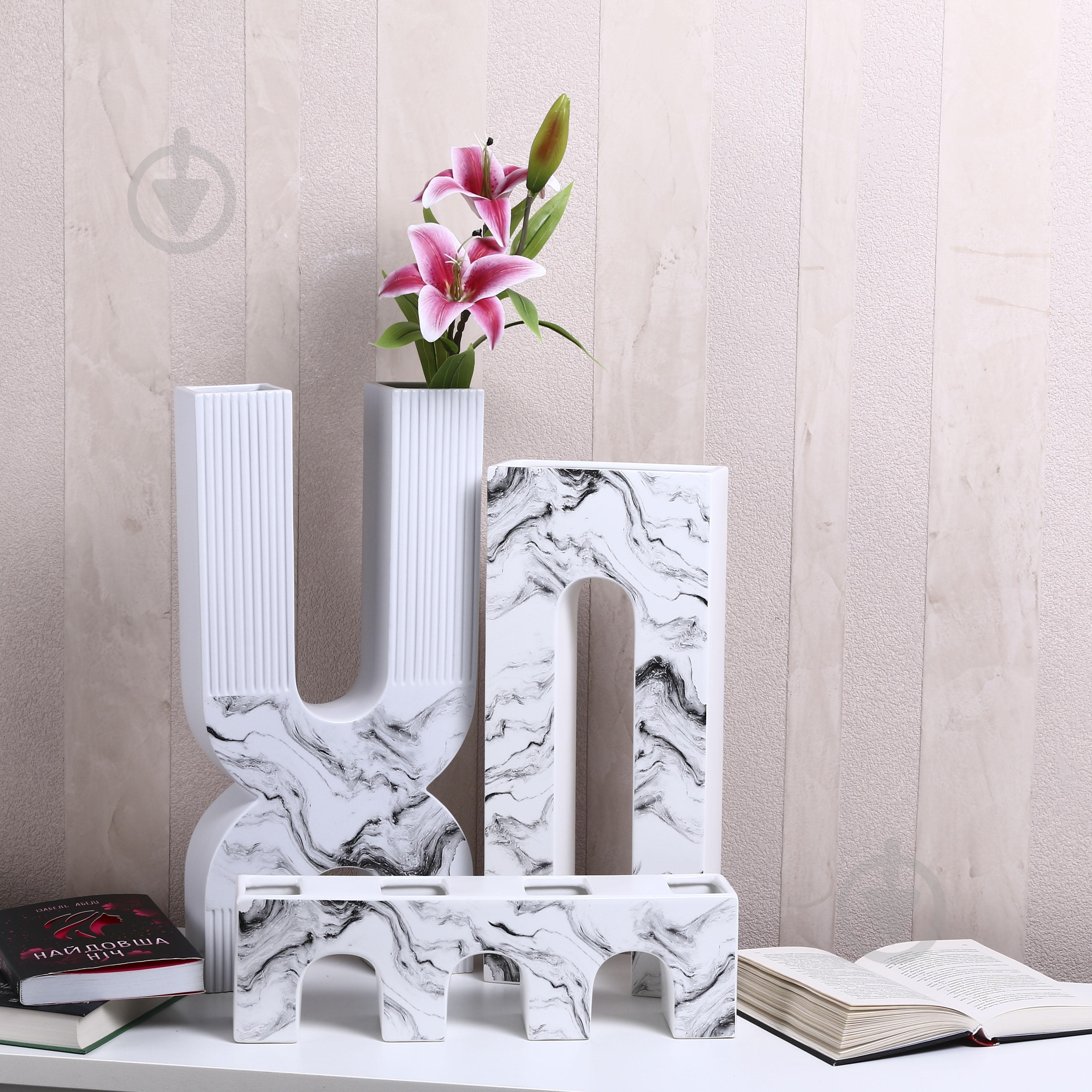 Ваза Inari Mueto 50 см белая K16236 - фото 6