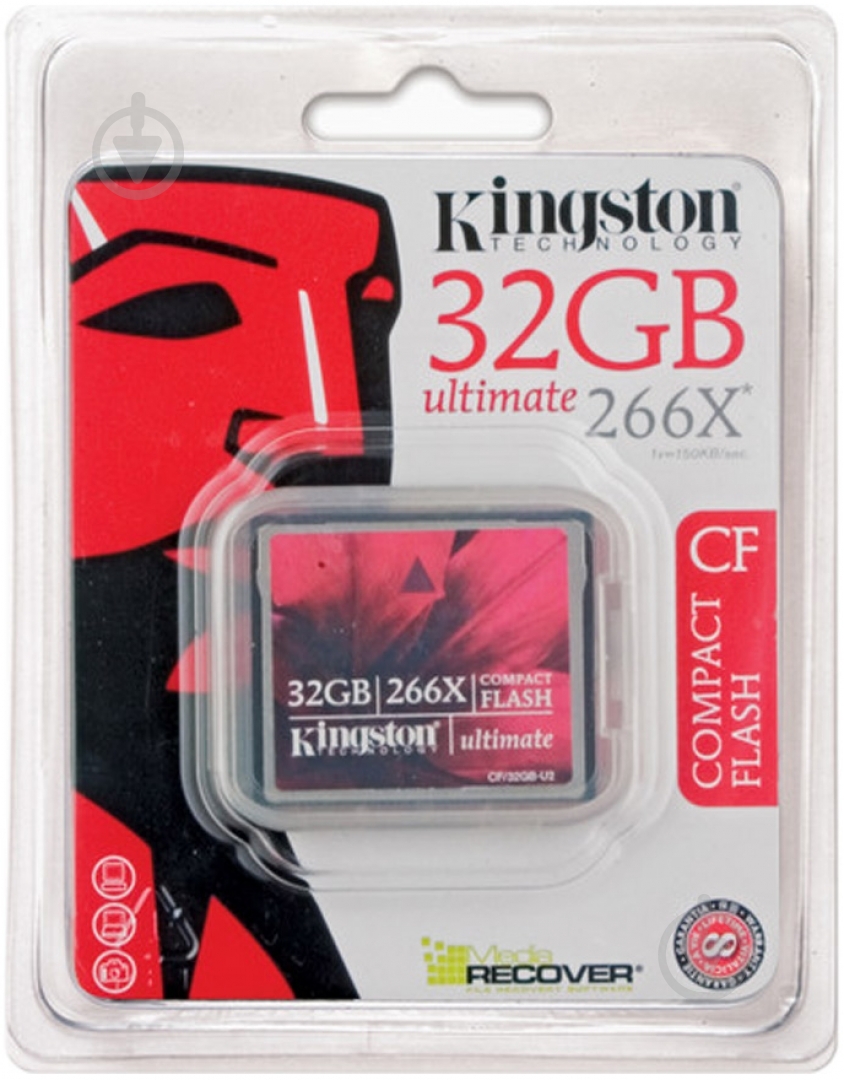 Карта памяти Kingston 266X 32GB Compact Flash (CF/32GB-U2) - фото 3