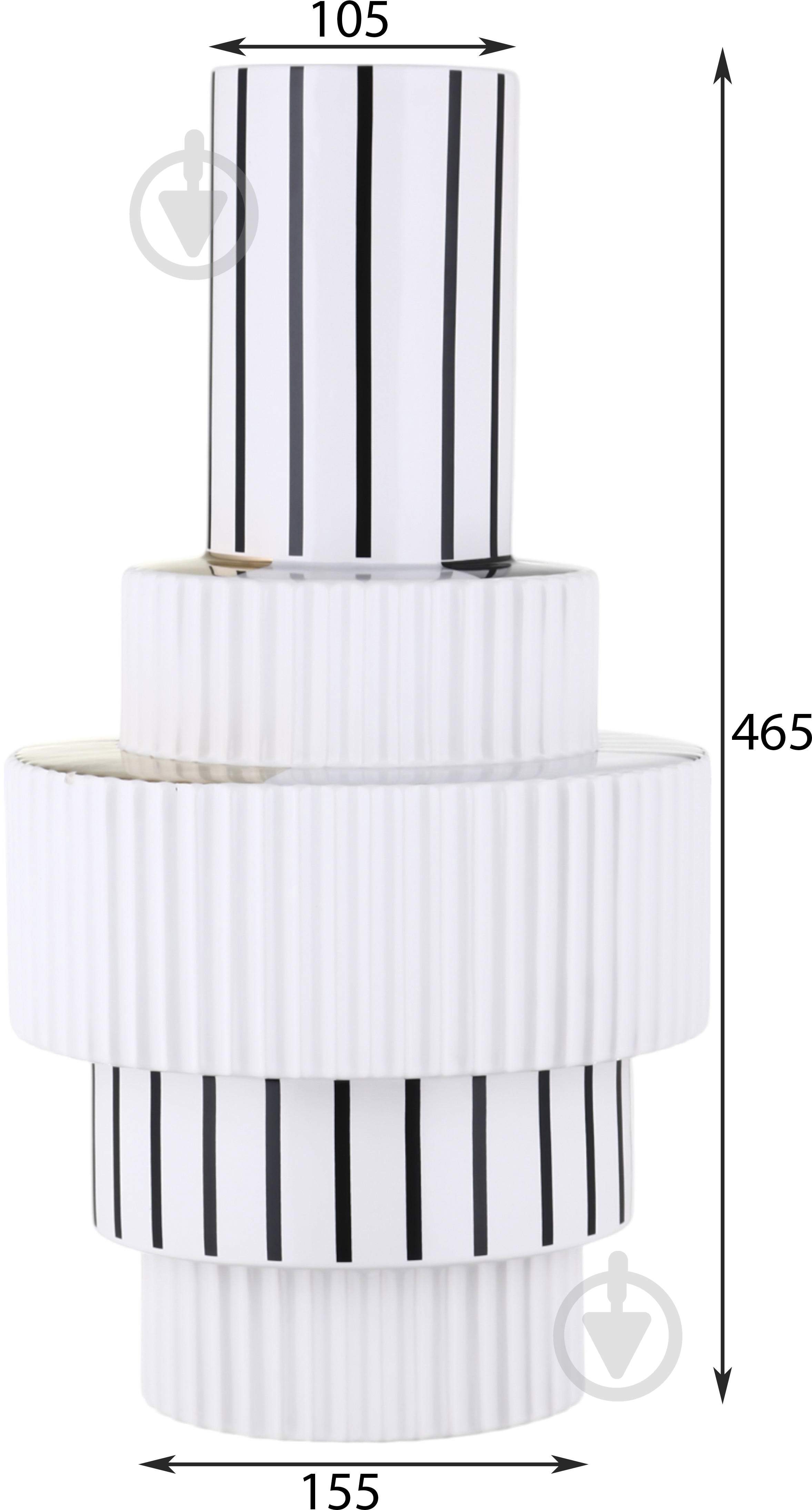 Ваза Inari Alexmarie 46 см белая с черным K16203 - фото 2 Ваза Inari Alexmarie 46 см белая с черным K16203 - фото 2