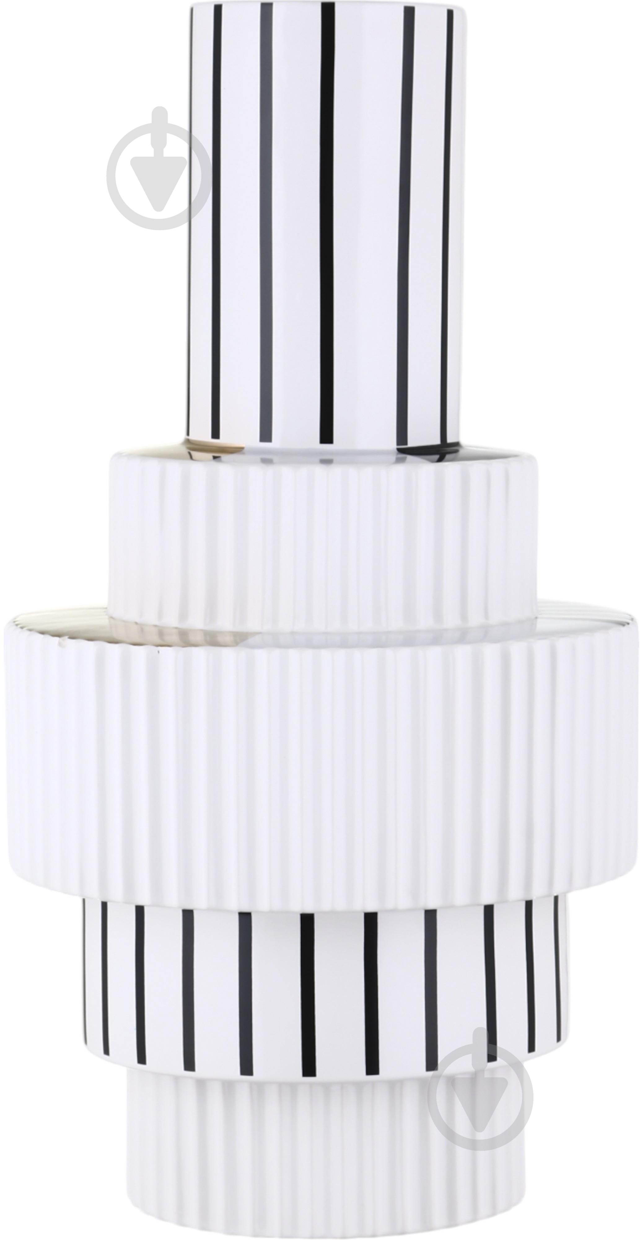 Ваза Inari Alexmarie 46 см белая с черным K16203 - фото 3 Ваза Inari Alexmarie 46 см белая с черным K16203 - фото 3