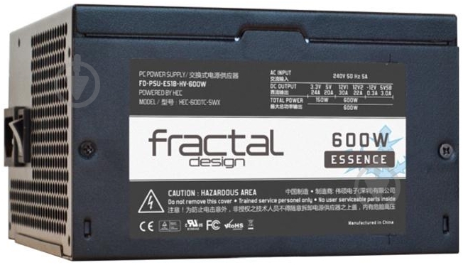 Блок питания Fractal Design ESSENCE FD-PSU-ES1B-HV-600W-EU 600 Вт - фото 1 Блок питания Fractal Design ESSENCE FD-PSU-ES1B-HV-600W-EU 600 Вт - фото 1