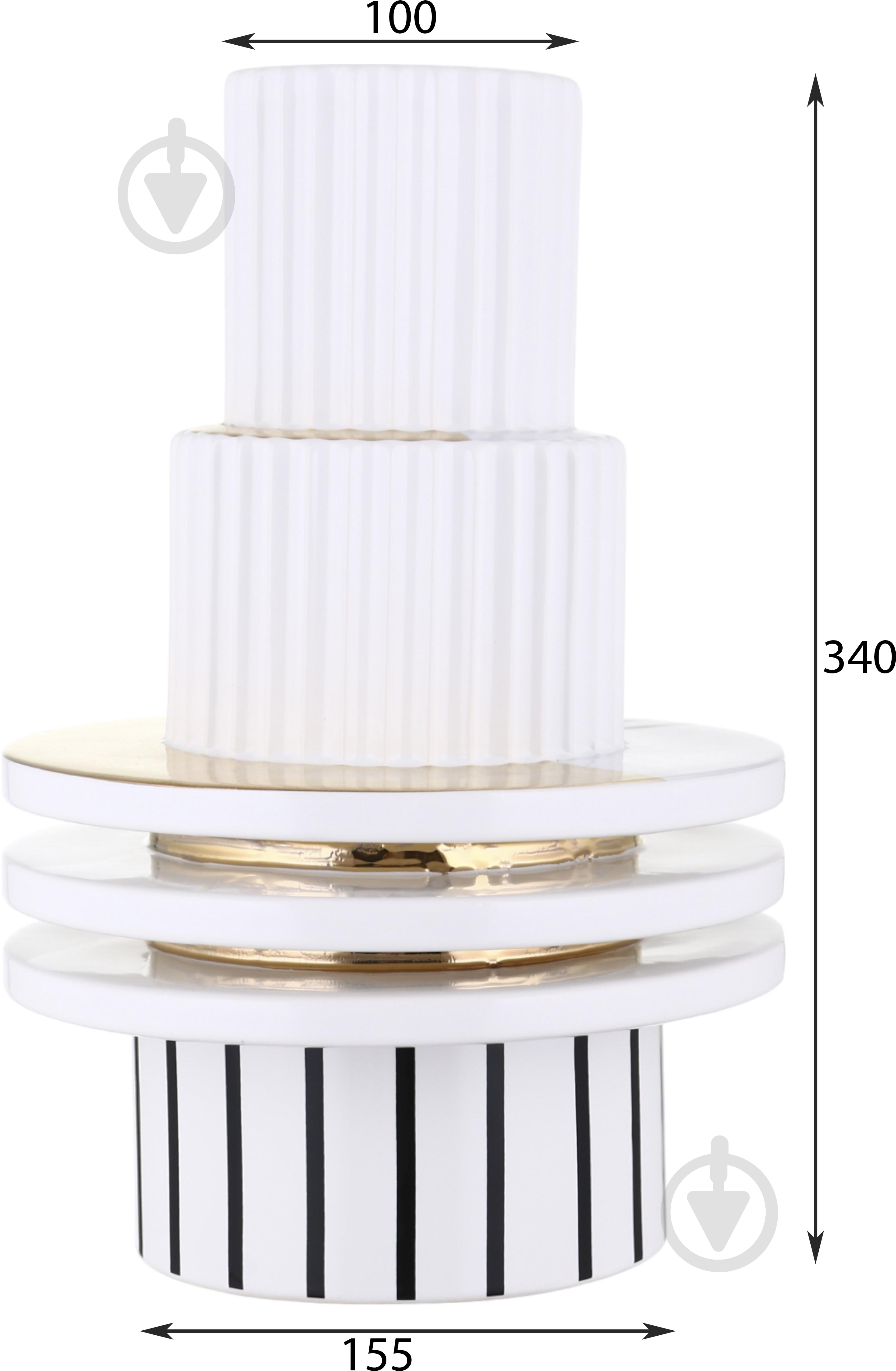 Ваза Inari Alexmarie 33 см белая с черным K16202 - фото 2 Ваза Inari Alexmarie 33 см белая с черным K16202 - фото 2