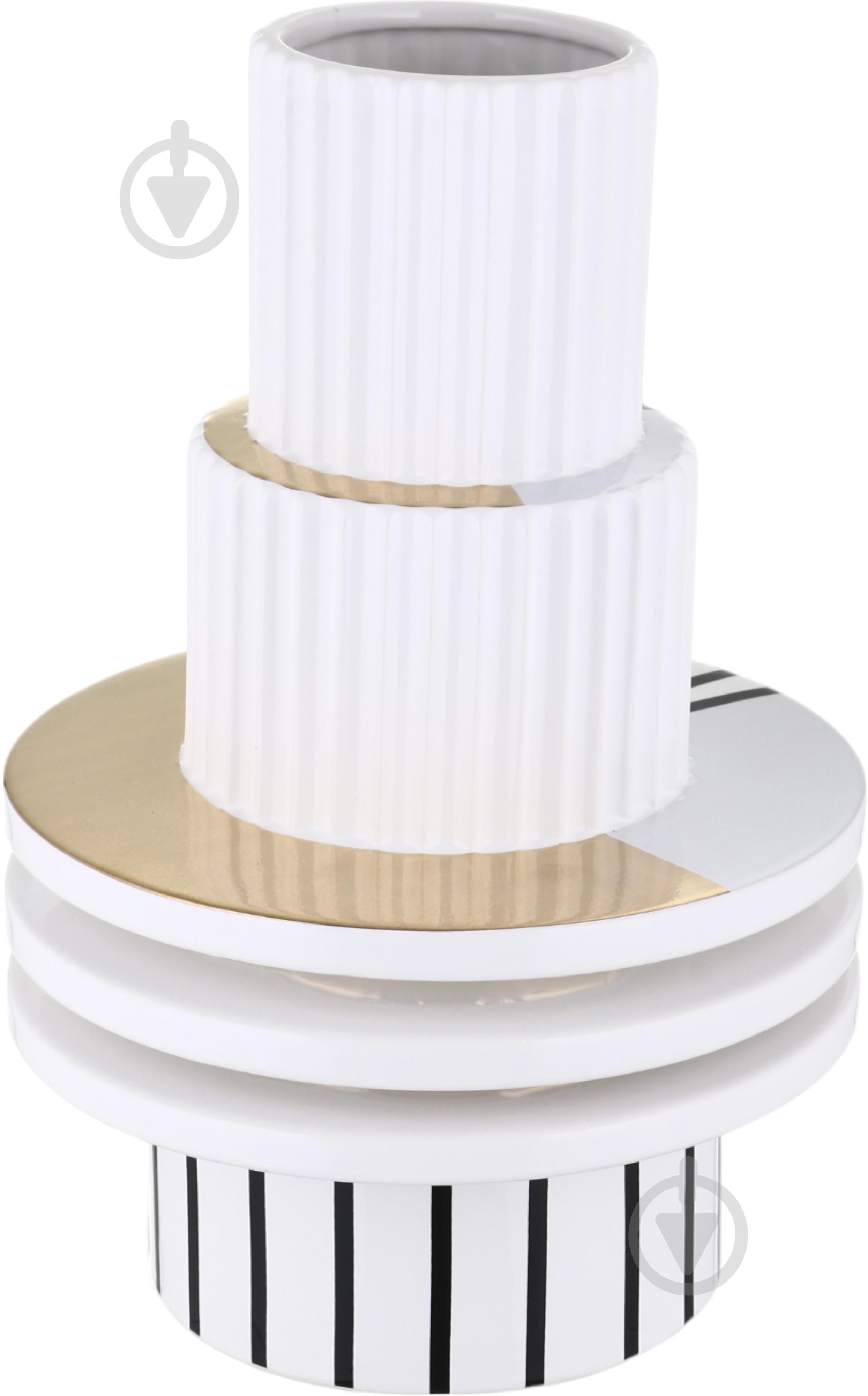 Ваза Inari Alexmarie 33 см белая с черным K16202 - фото 1 Ваза Inari Alexmarie 33 см белая с черным K16202 - фото 1