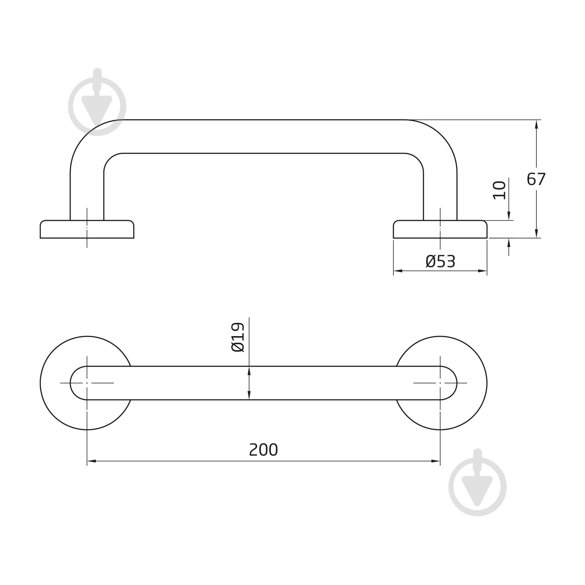 Ручка-скоба Amig мод.3 200 мм матовый хром - фото 2 Ручка-скоба Amig мод.3 200 мм матовый хром - фото 2