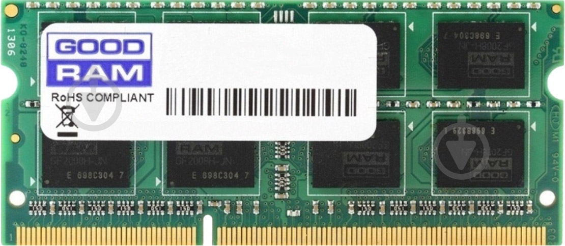 Оперативная память GOODRAM SODIMM DDR3 2 GB (1x2GB) 1600 MHz (GR1600S3V64L11/2G) - фото 1 Оперативная память GOODRAM SODIMM DDR3 2 GB (1x2GB) 1600 MHz (GR1600S3V64L11/2G) - фото 1