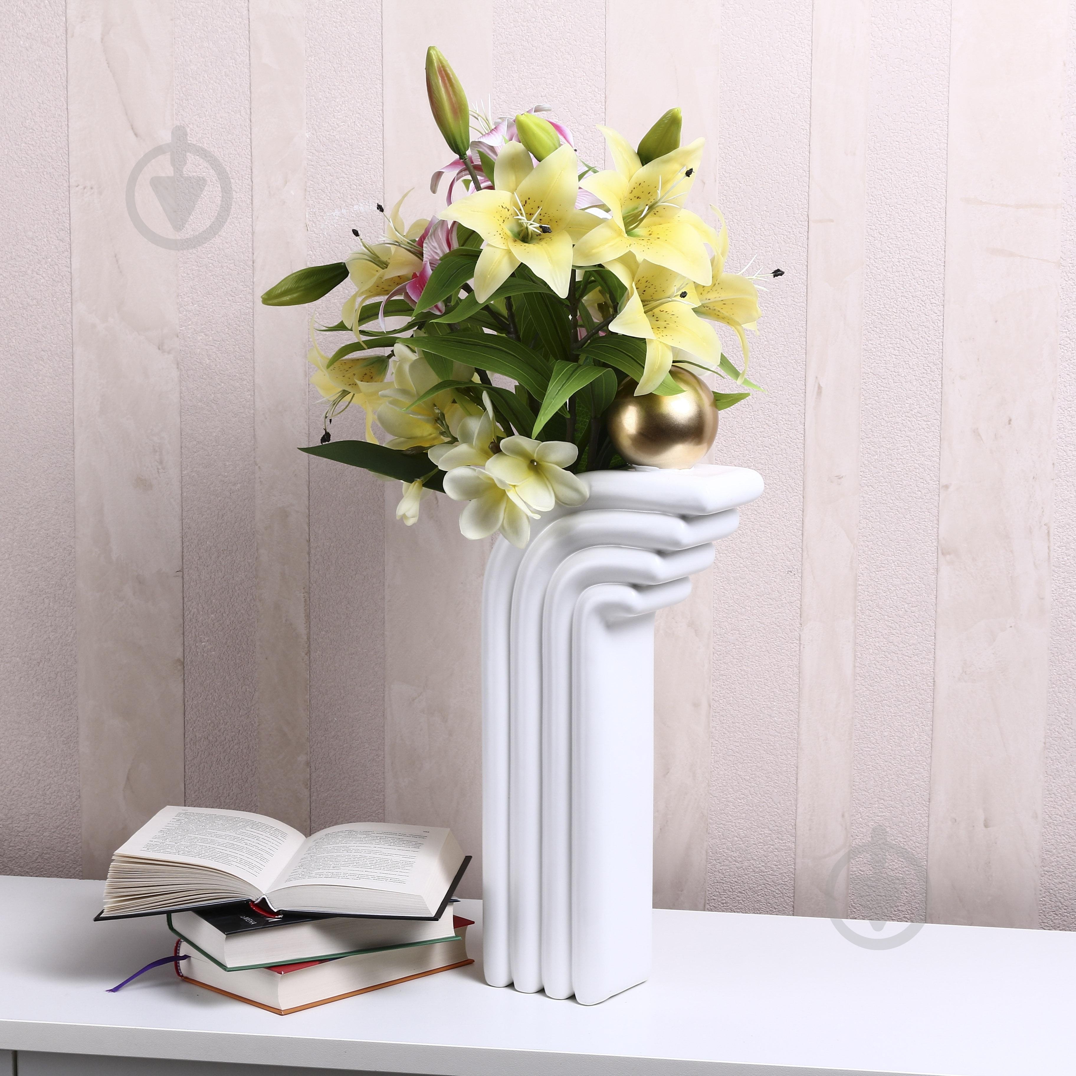 Ваза Inari Oito 54 см белая K17363 - фото 6