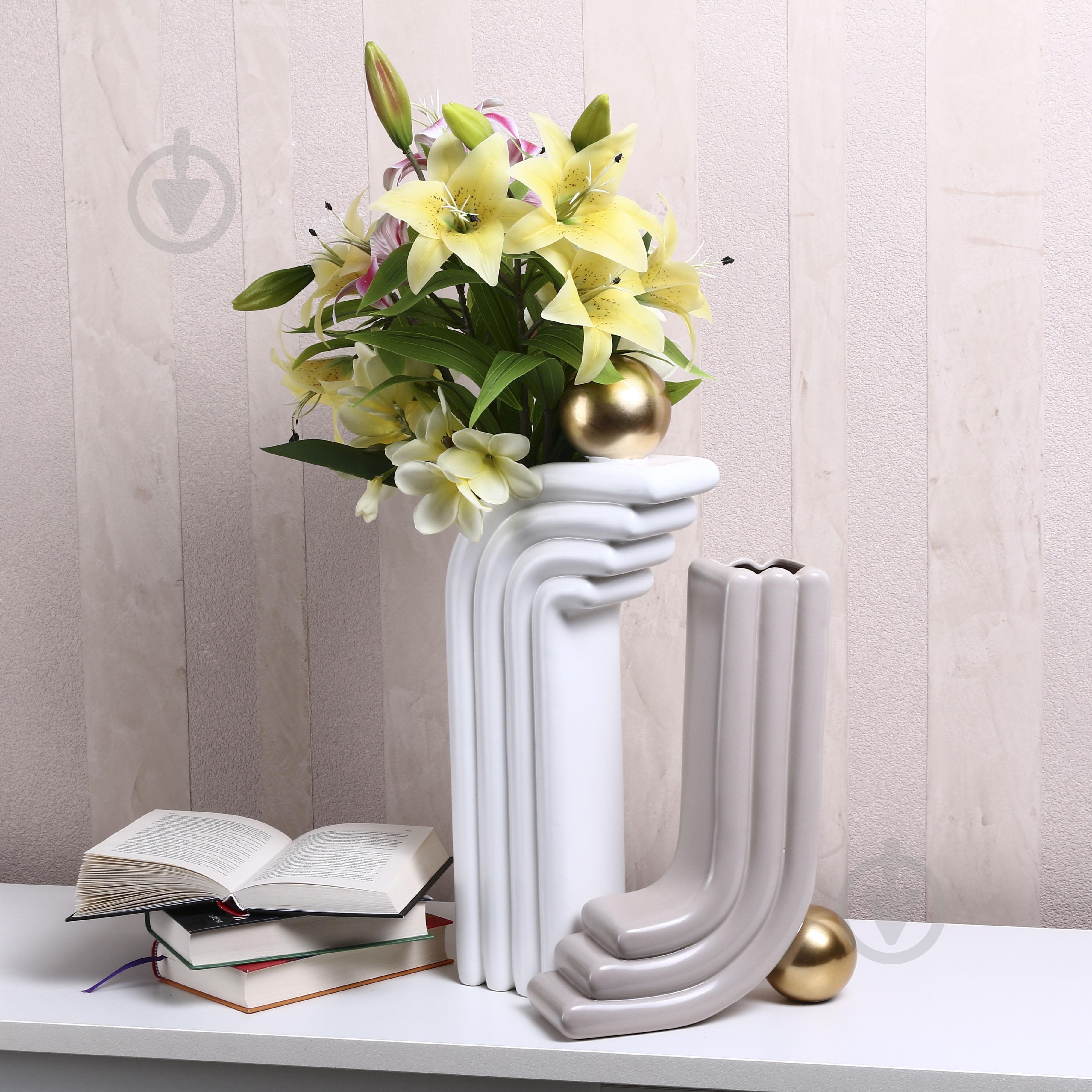 Ваза Inari Oito 54 см белая K17363 - фото 7