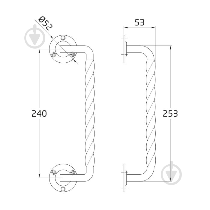 Ручка-скоба Amig мод.103D 240 мм матовый черный - фото 4 Ручка-скоба Amig мод.103D 240 мм матовый черный - фото 4