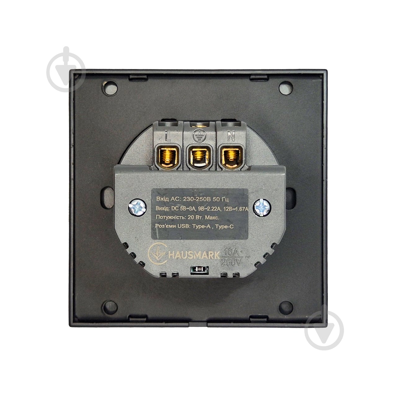 Розетка USB HausMark INO IP20 сірий PS-USB+TypeC-EU-Gray - фото 3