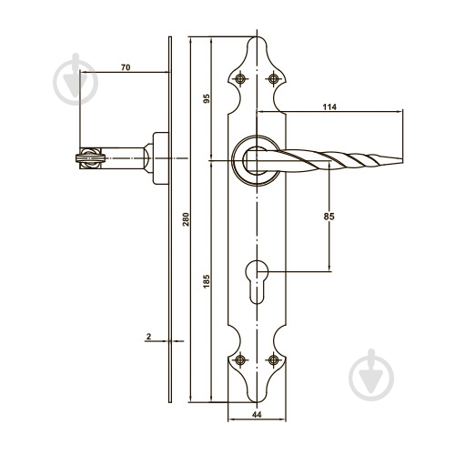 Ручка на планке Amig мод.101РВ цилиндровый 85 мм антик - фото 4 Ручка на планке Amig мод.101РВ цилиндровый 85 мм антик - фото 4