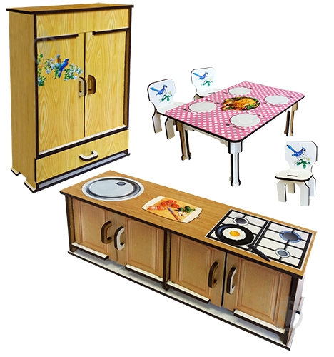3D-конструктор Збірайко Мебель кукольная - фото 1 3D-конструктор Збірайко Мебель кукольная - фото 1