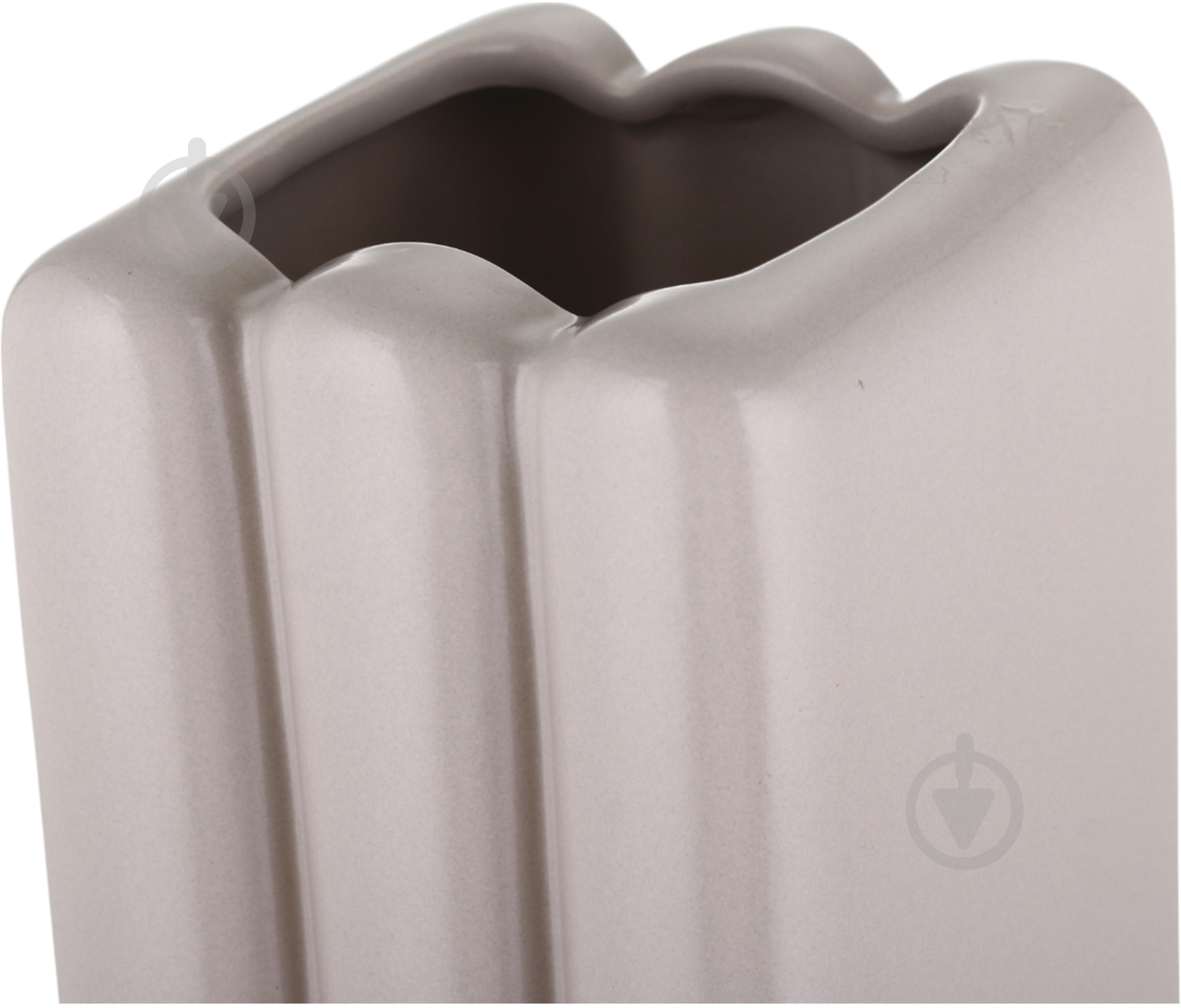 Ваза Inari Oito 34,5 см бежевая K17365 - фото 4