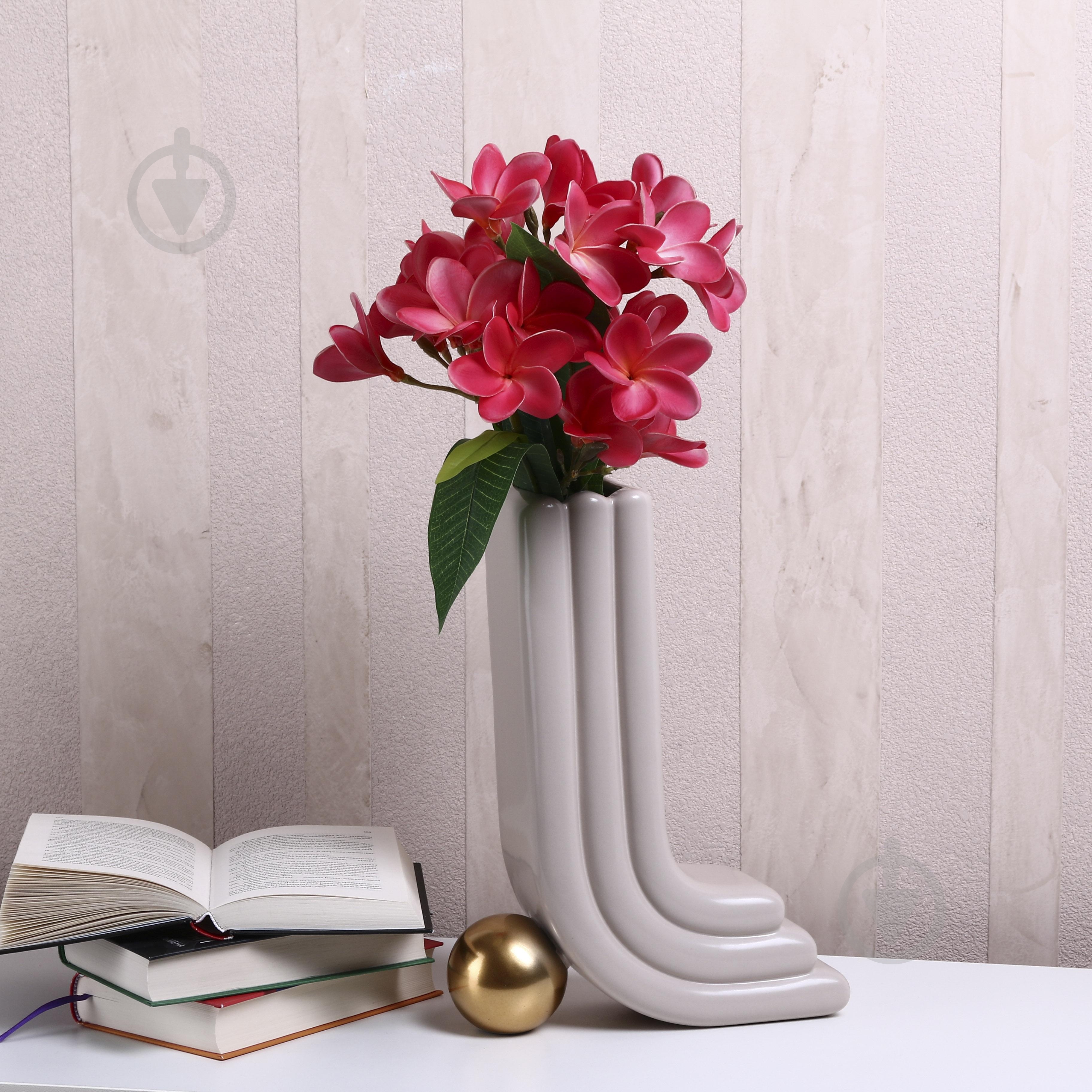 Ваза Inari Oito 34,5 см бежевая K17365 - фото 6