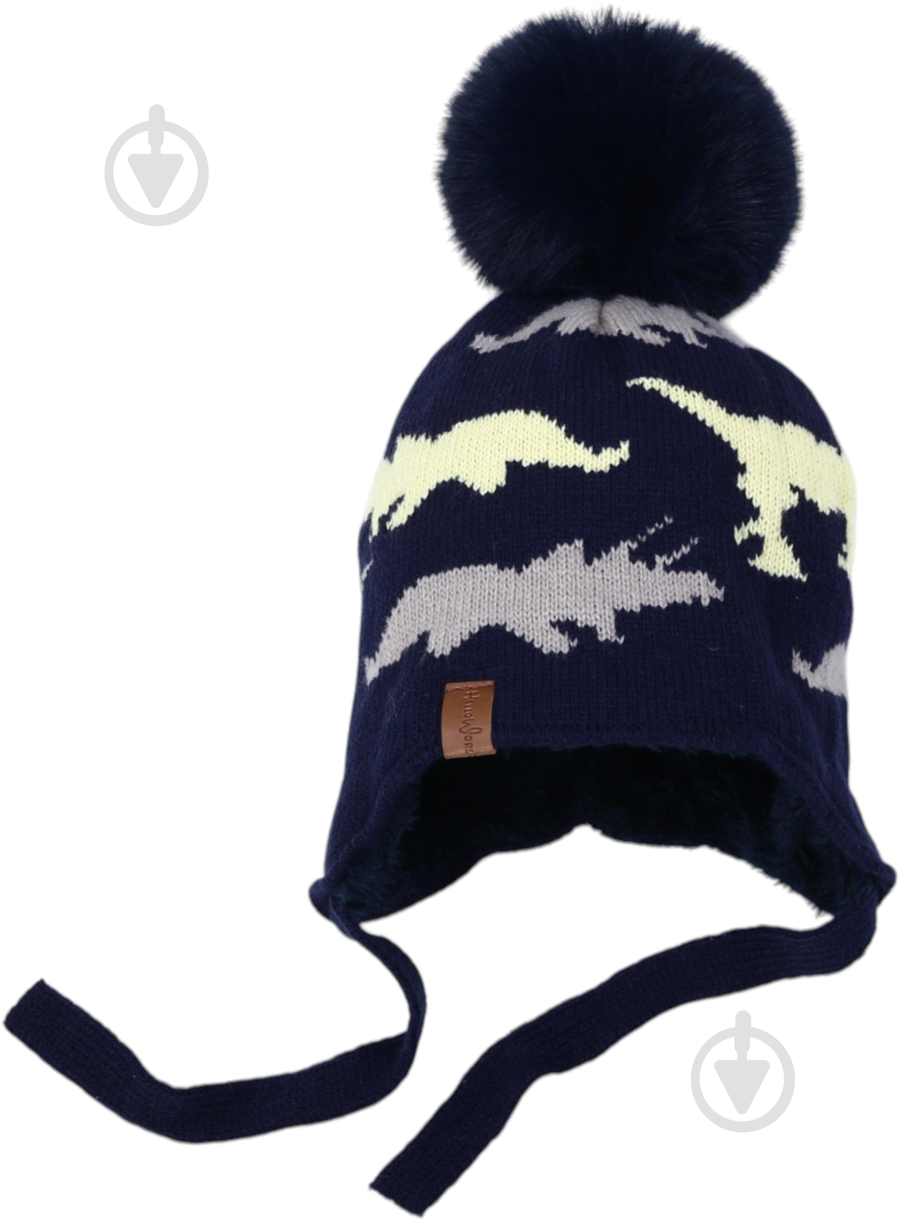 Комплект шапка + шарф HW для мальчиков р.50-52 темно-синий - фото 5