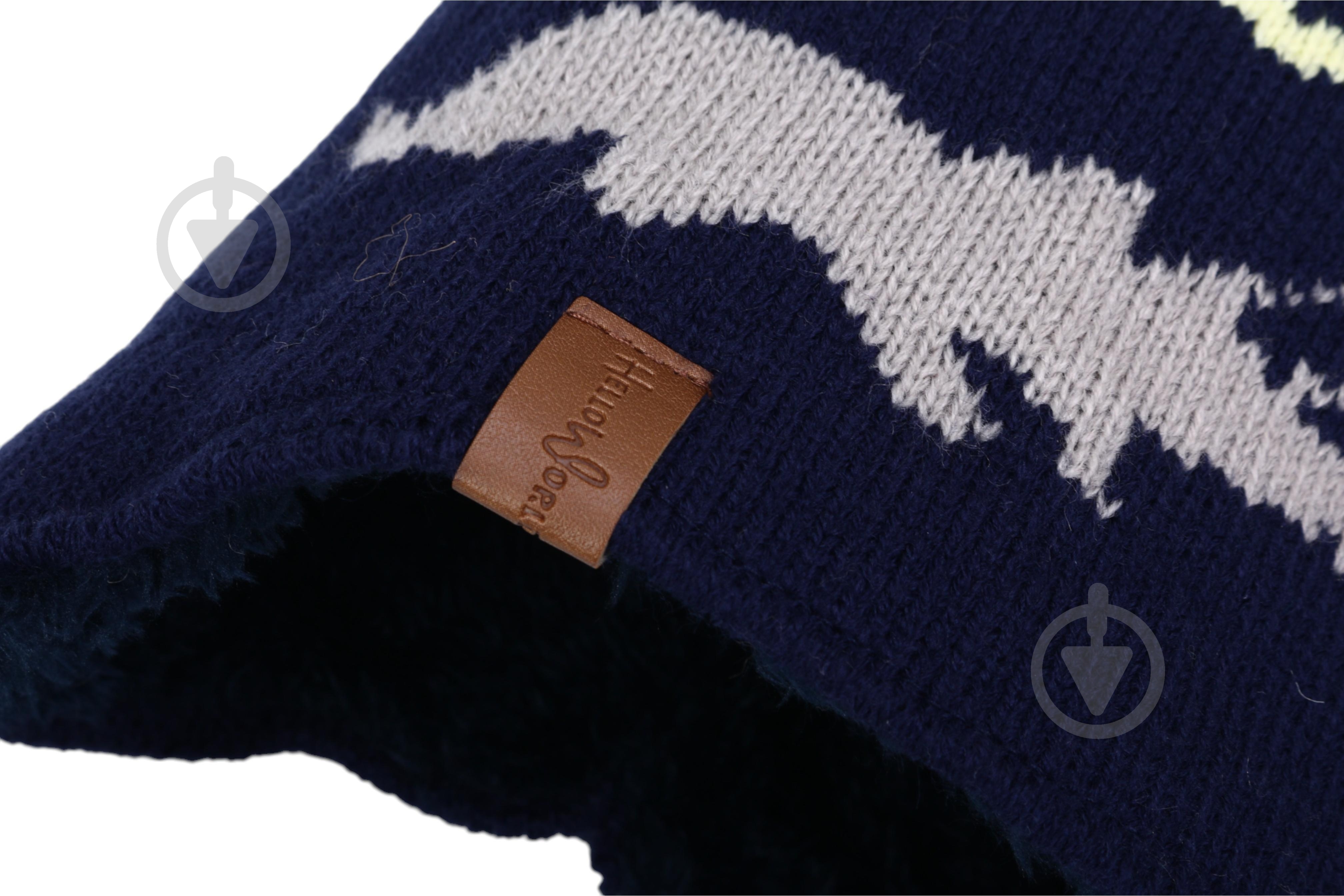 Комплект шапка + шарф HW для мальчиков р.50-52 темно-синий - фото 4